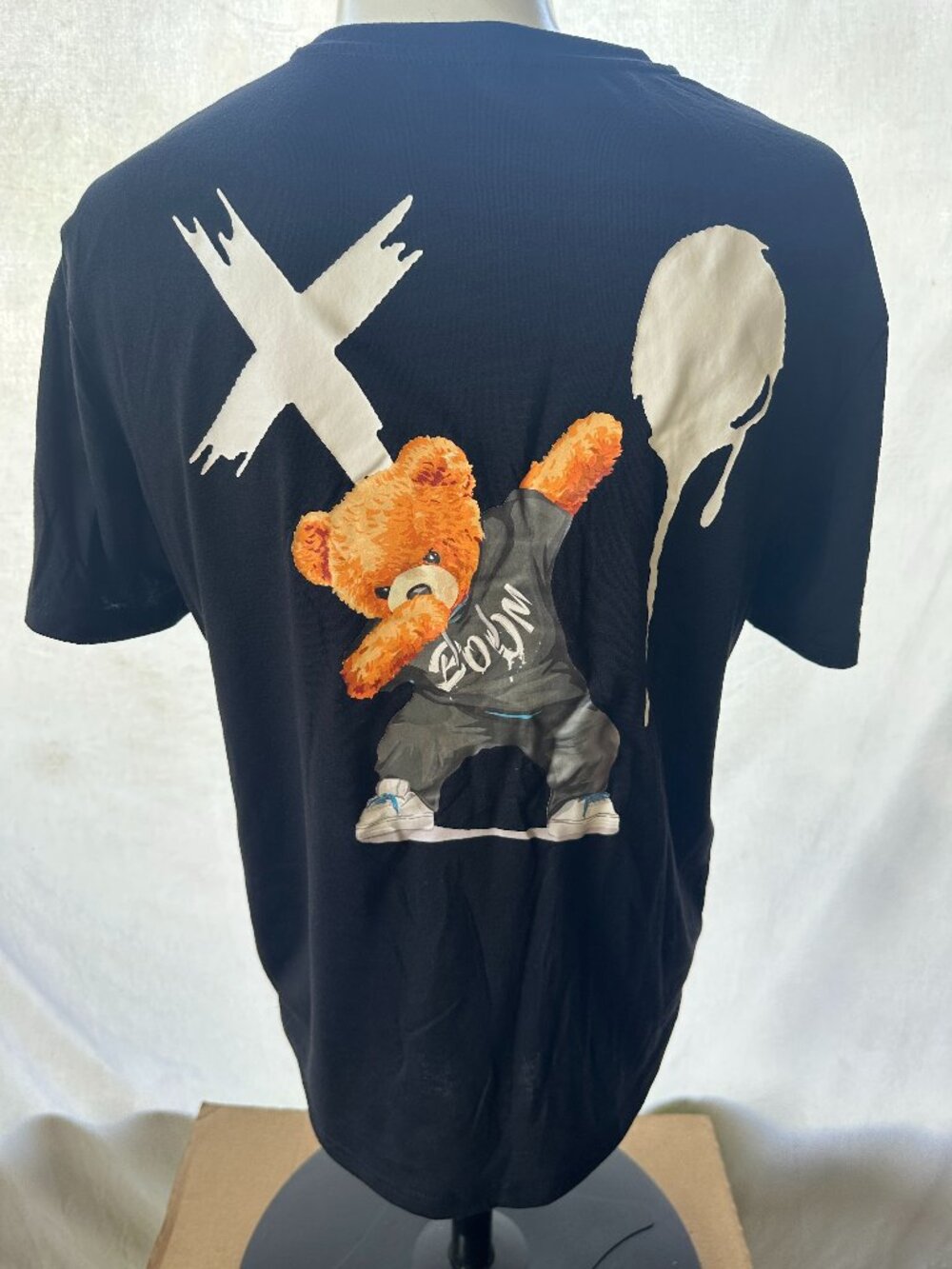 Shien Teddy Bear Dab Boom Men's Black Shirt Size Small Polyester